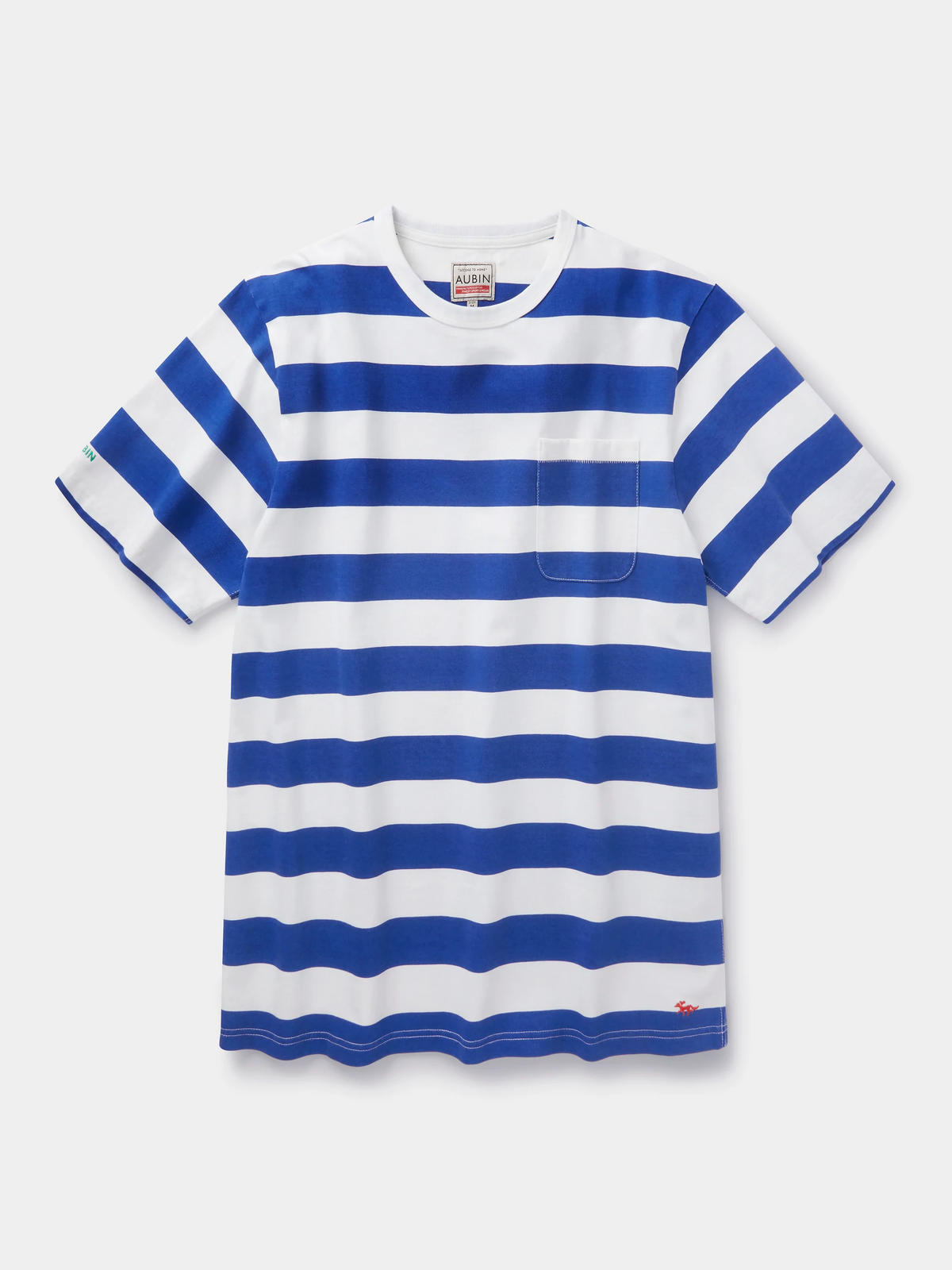 Aubin Cobalt Stripe Santon Relaxed Tee | Striped Tee