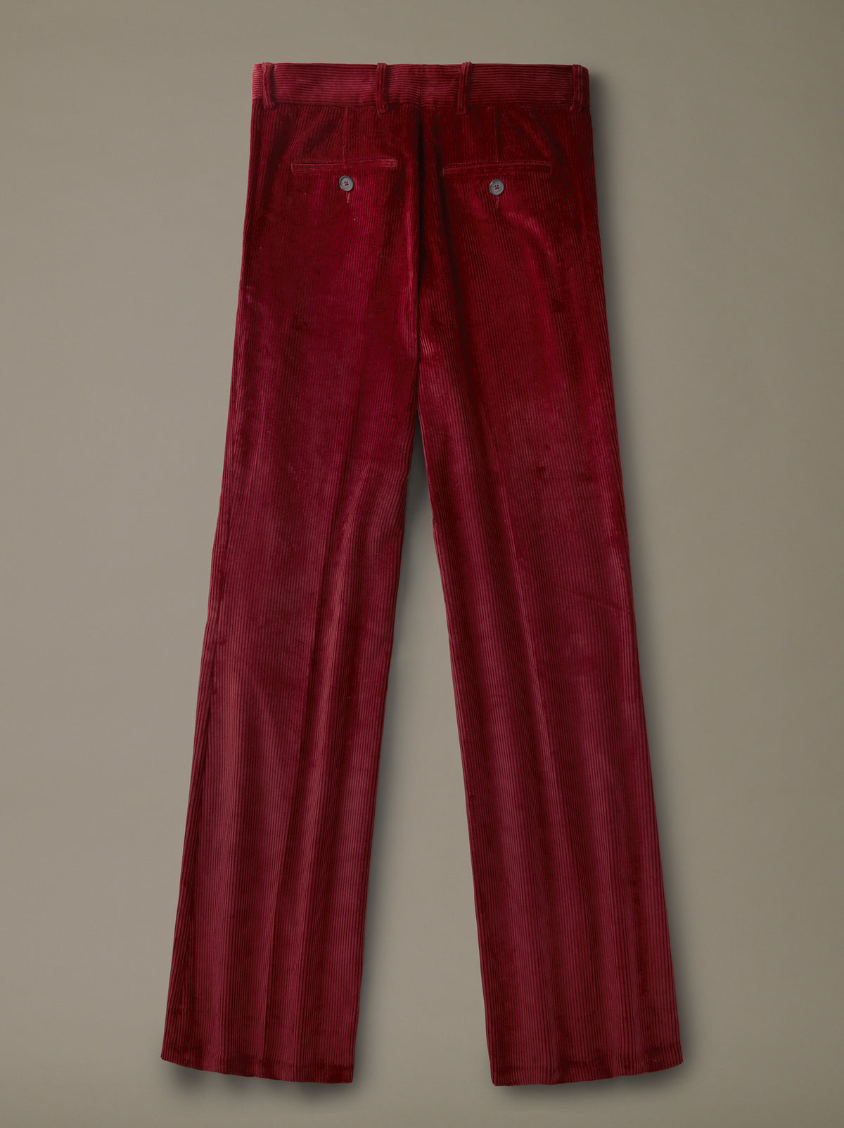 Aubin Cord Trouser in Dark Claret, back view