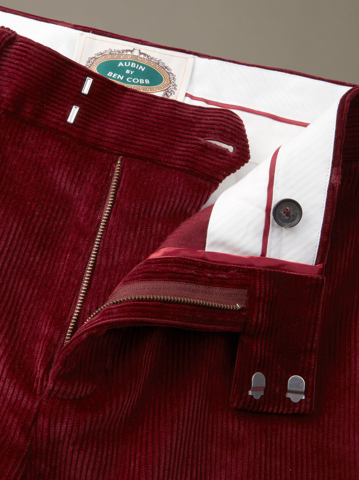 Aubin Dark Claret Cord Trouser | Cord Trousers