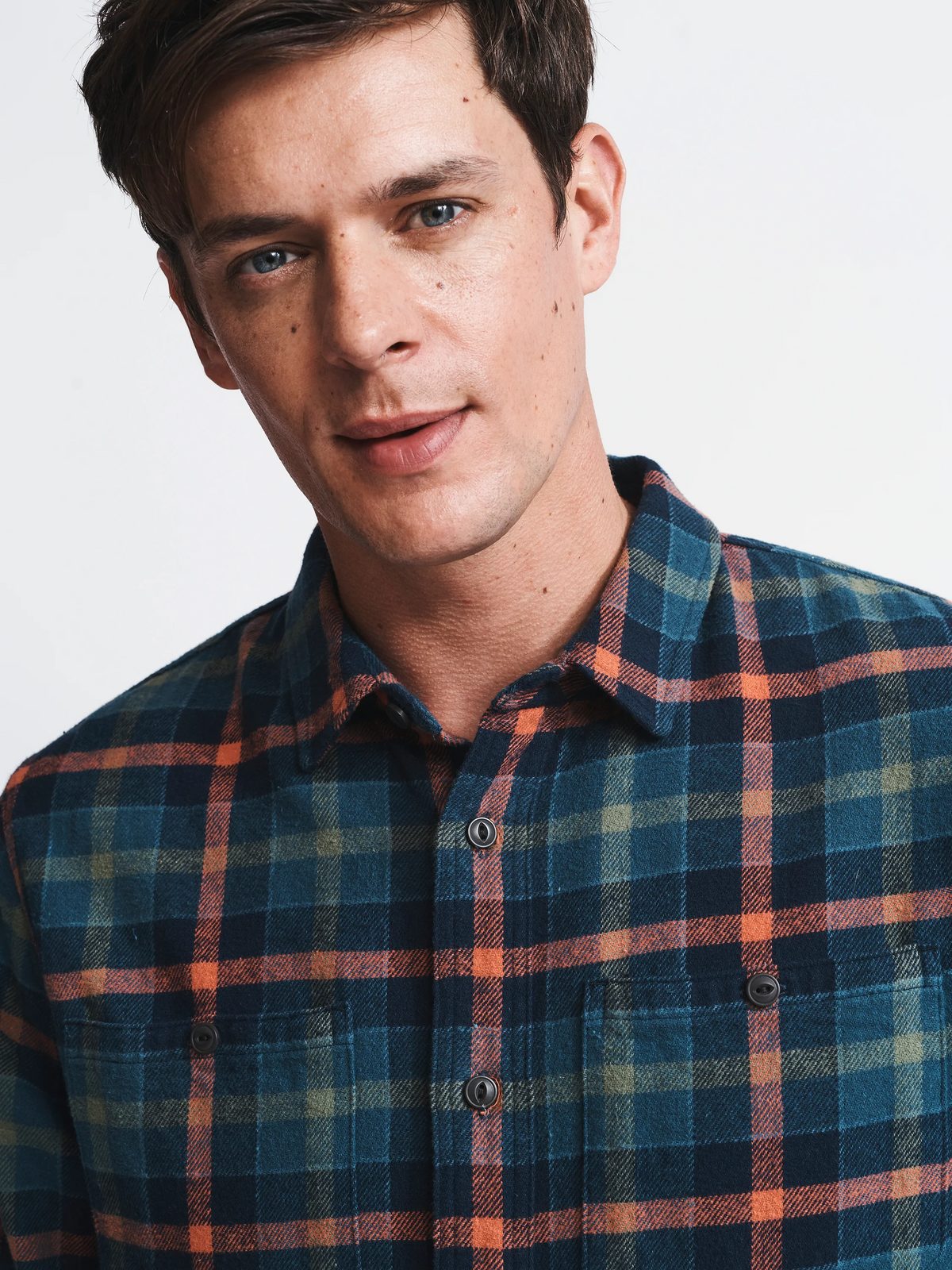 Aubin Navy Check Crowle Shirt | Checked Shirt