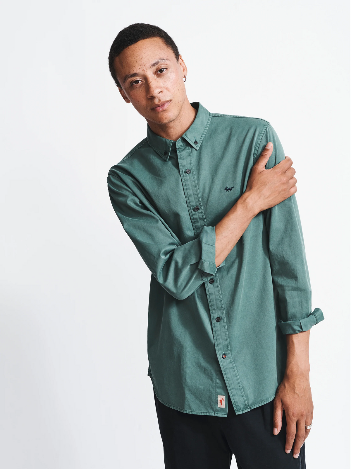 Aubin Khaki Hessle Shirt | Oxford Shirt