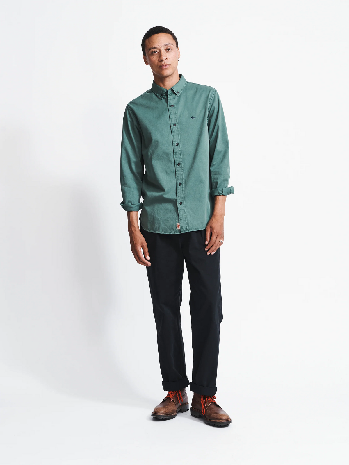Aubin Khaki Hessle Shirt | Oxford Shirt