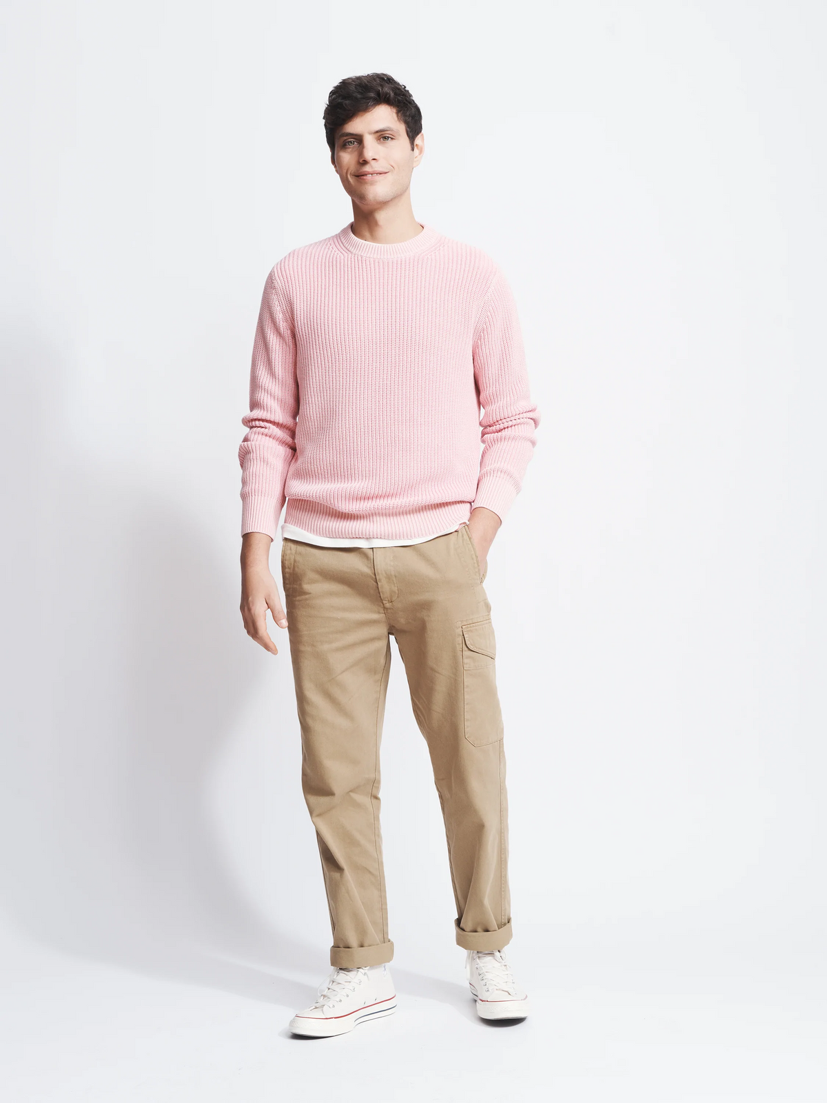 Aubin Dusky Pink Martin Ribbed Crew | Crew Neck