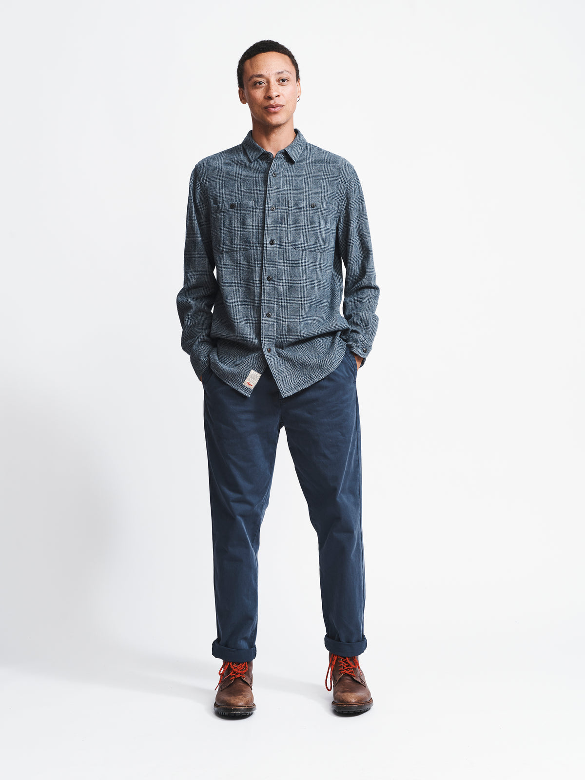 Aubin Dogstooth Crowle Shirt | Checked Shirt