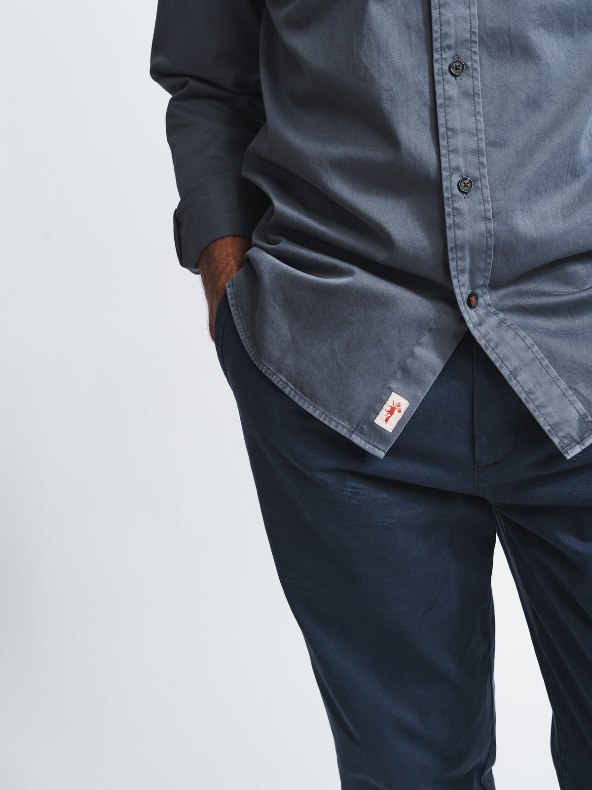 Aubin Grey Hessle Shirt | Oxford Shirt