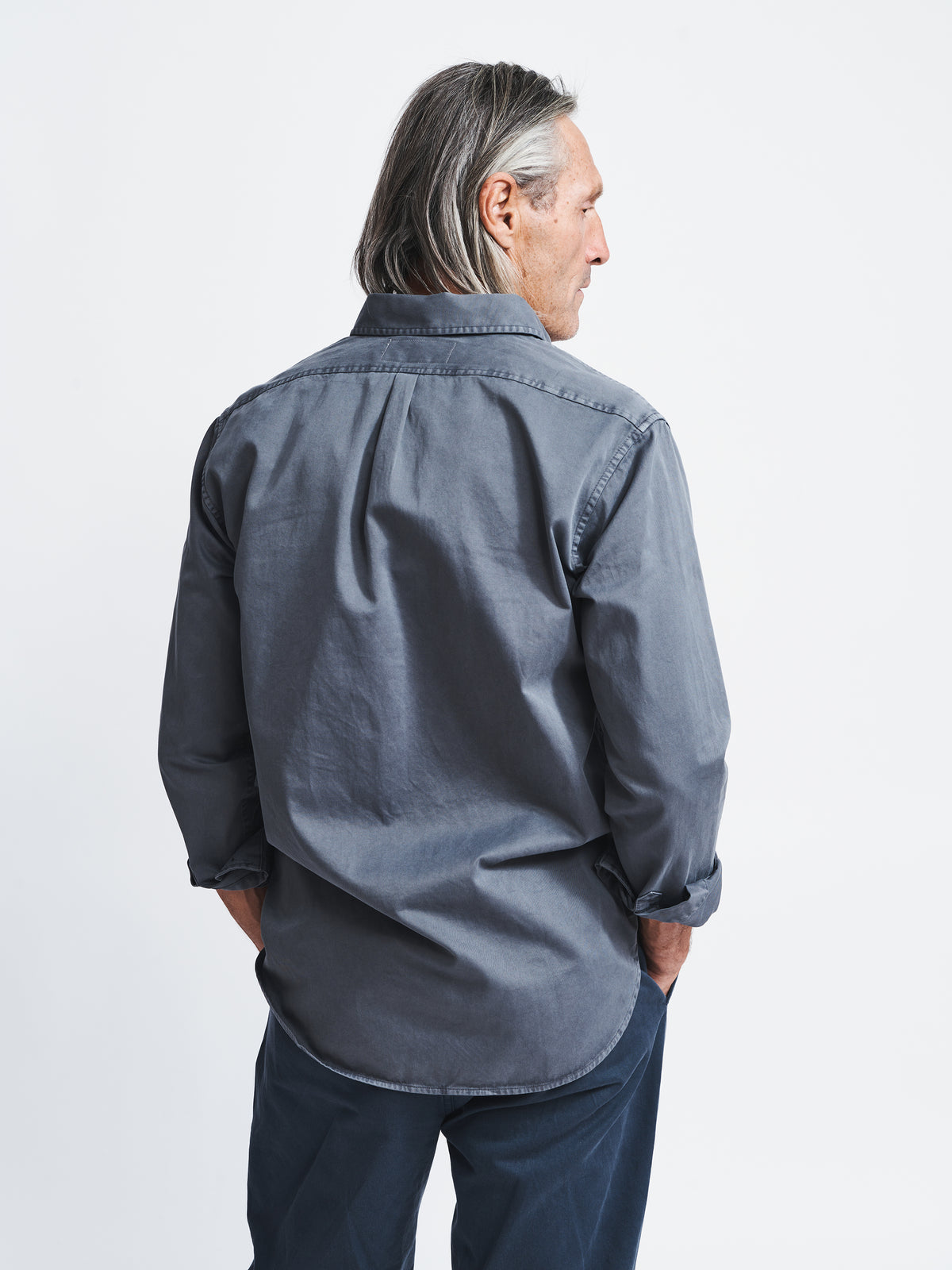 Aubin Grey Hessle Shirt | Oxford Shirt