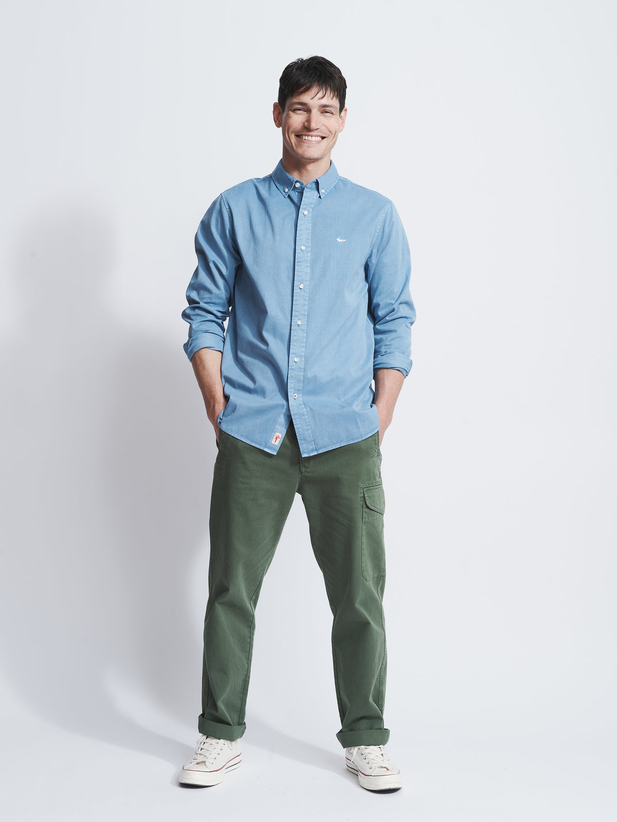 Aubin Bright Blue Hessle Shirt | Oxford Shirt
