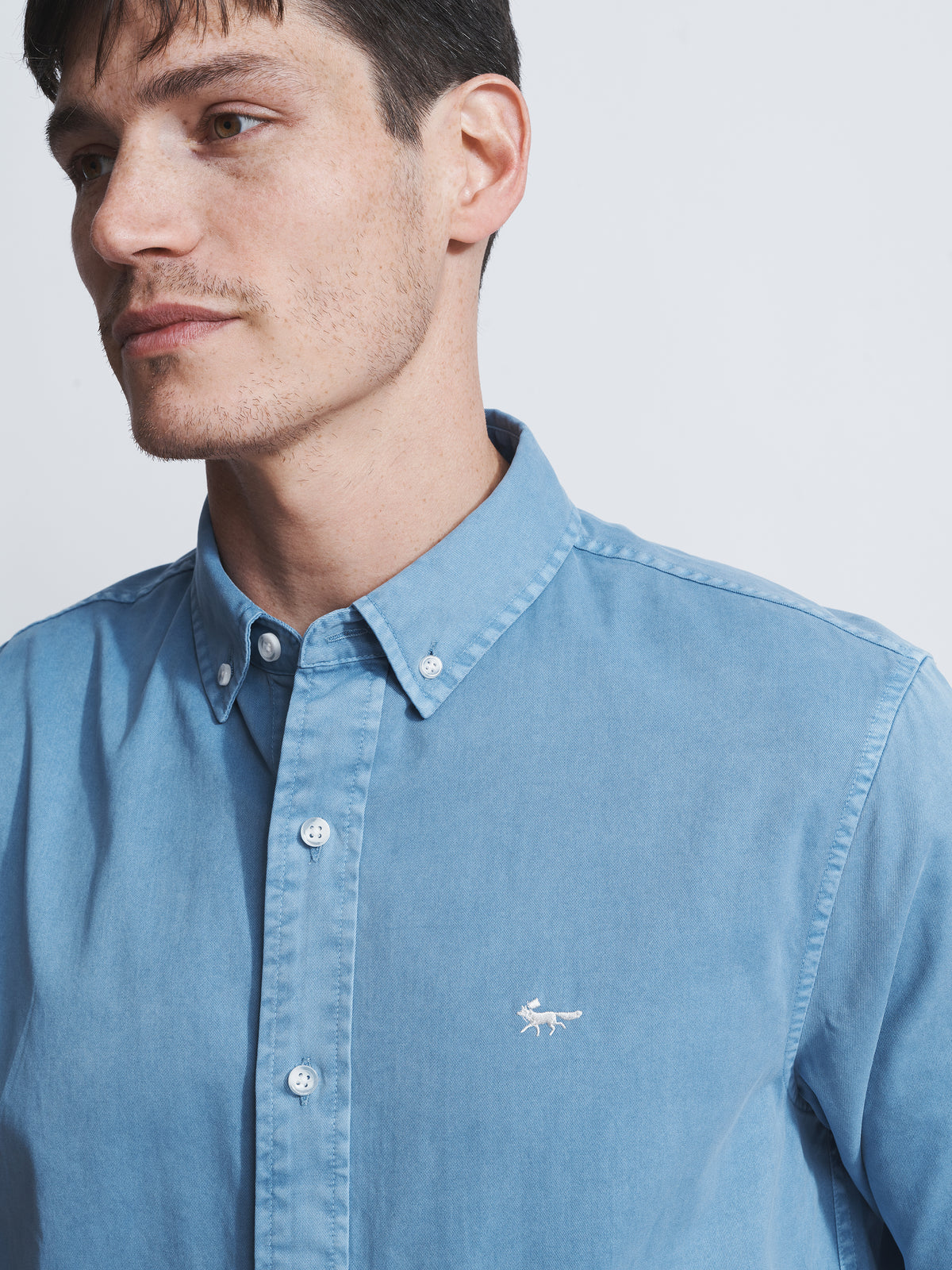 Aubin Bright Blue Hessle Shirt | Oxford Shirt