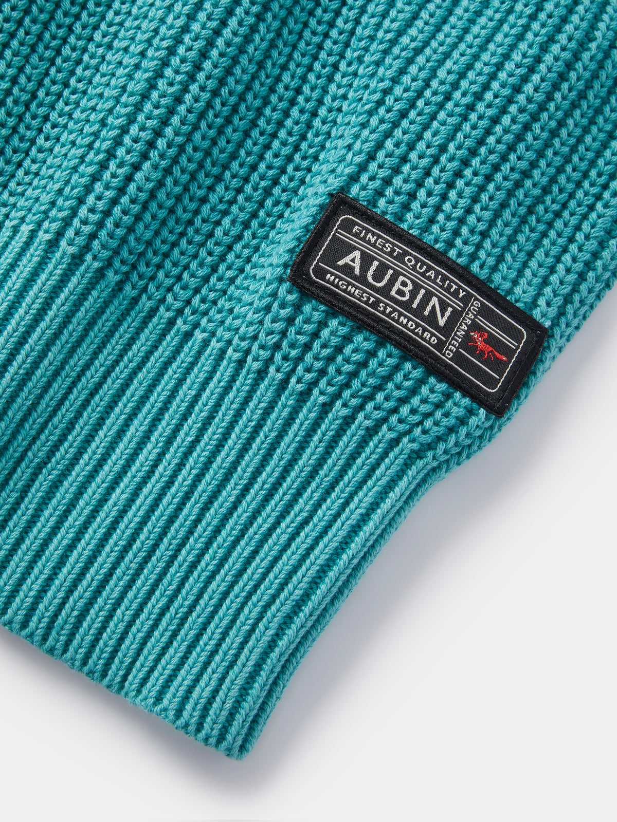 Aubin Dark Teal Martin Ribbed Crew | Crew Neck