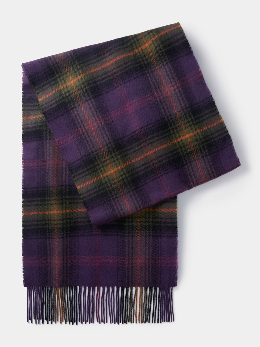 Grape Check Hamilton Wool Scarf