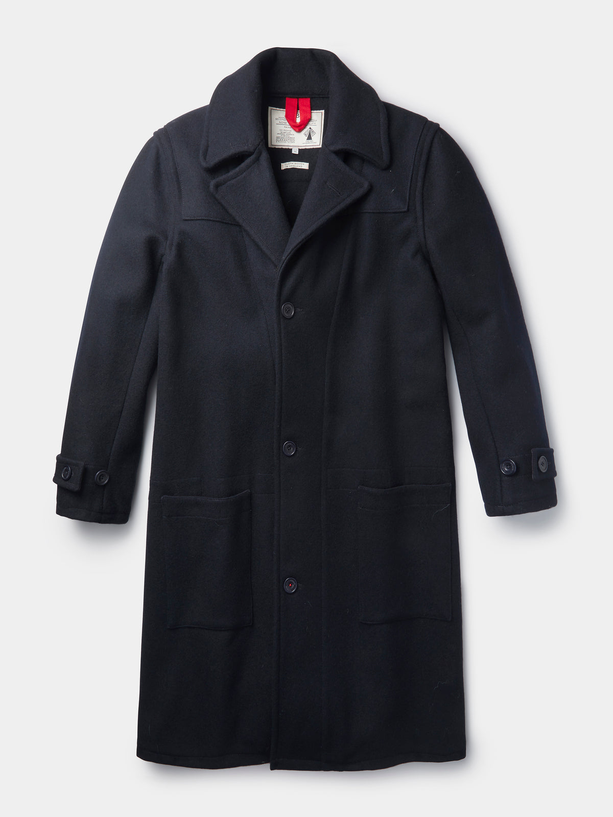 Aubin Navy Raleigh Wool Coat | Overcoat
