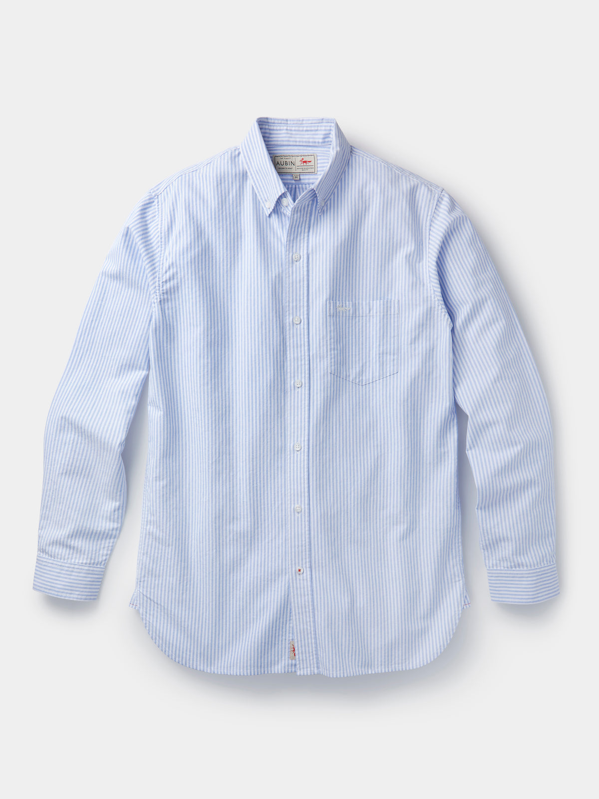 Aubin Blue White Stripe Aldridge Oxford Button Down Shirt | Oxford Shirt