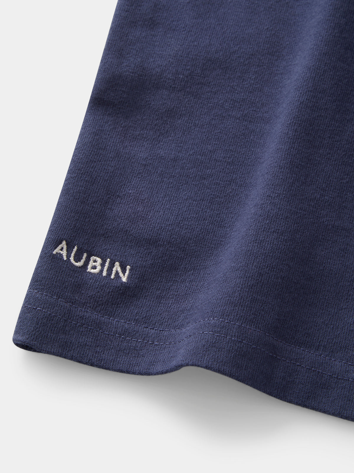 Aubin Newburgh Relaxed T-Shirt in Navy, flat lay detail