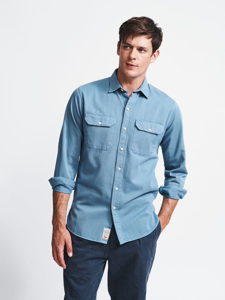 Airforce Blue Normanby Twill Shirt