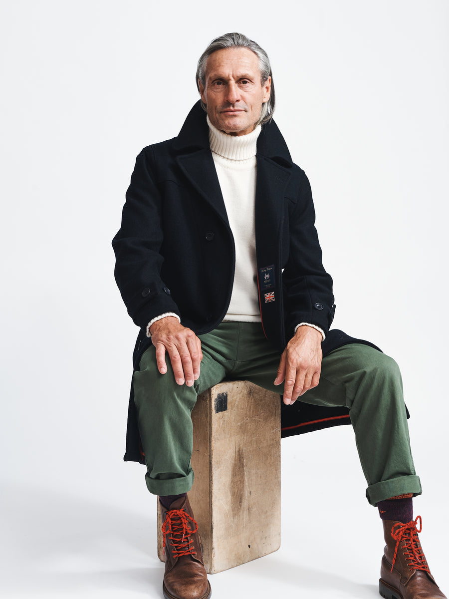 Navy Raleigh British Wool Coat