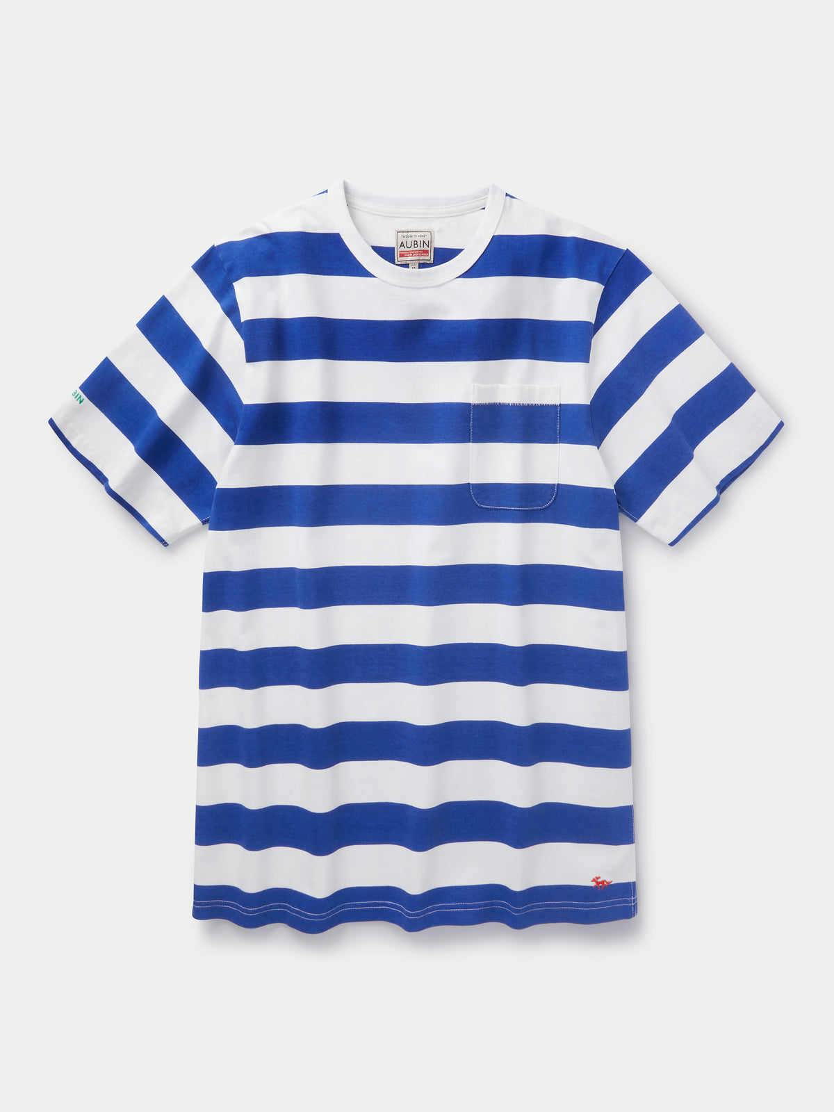 Aubin Cobalt Stripe Santon Relaxed Tee | Striped Tee