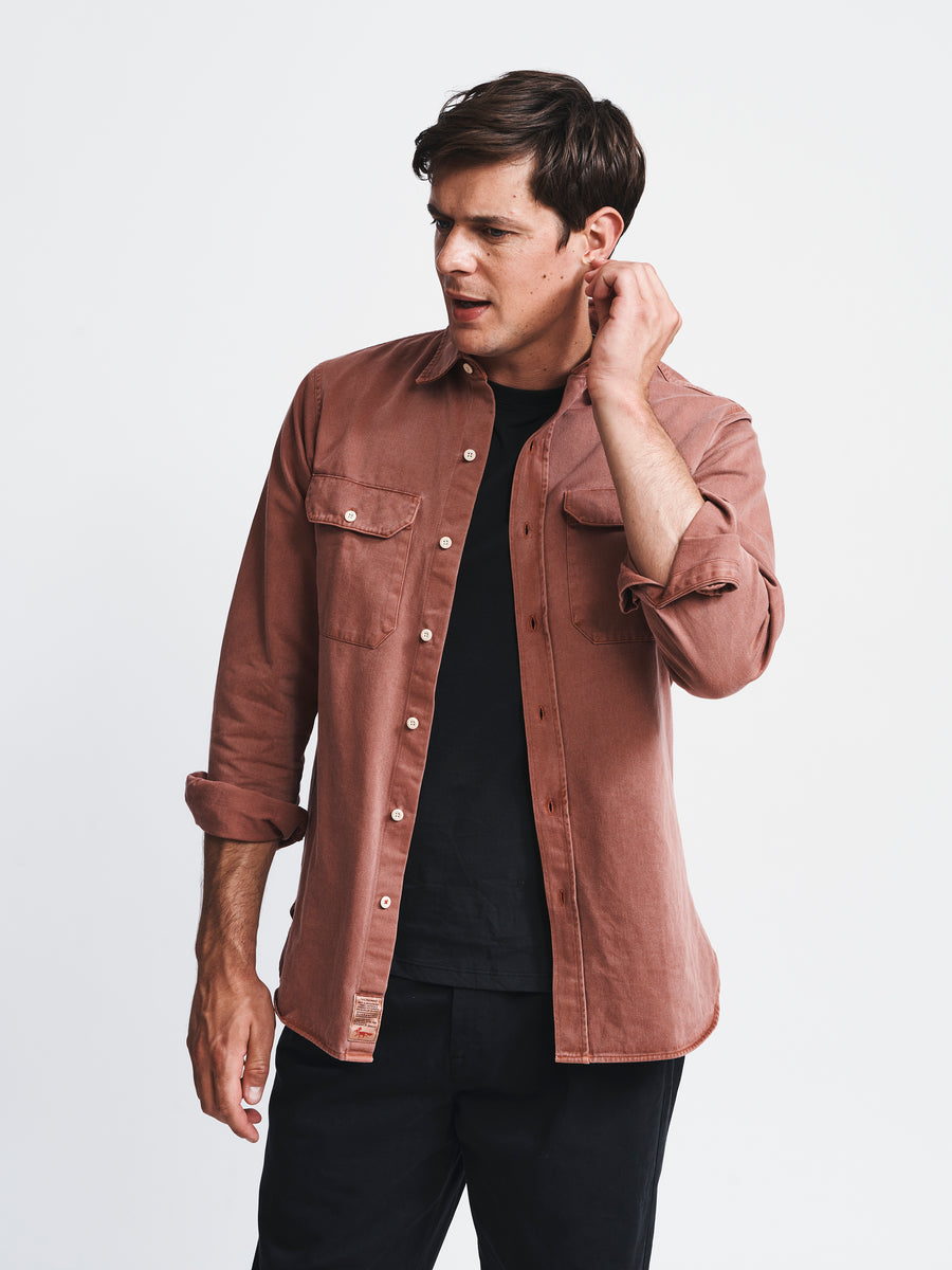 Rust Normanby Classic Fit Twill Shirt