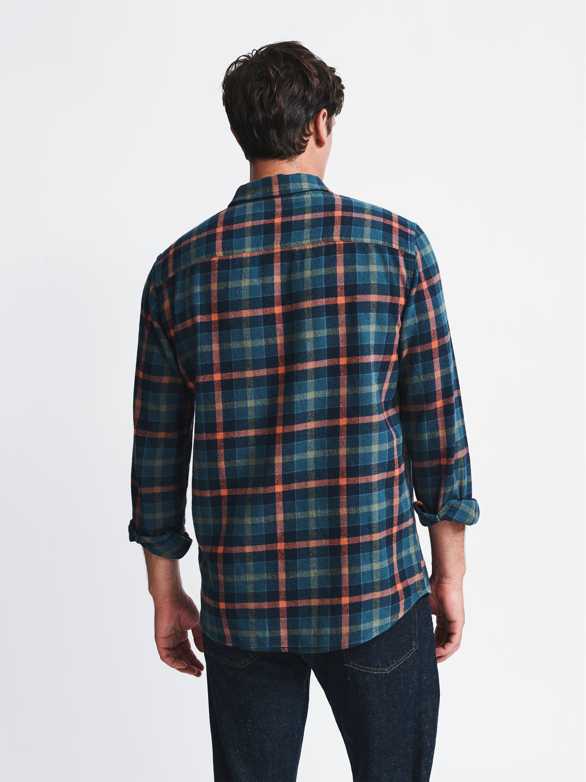 Aubin Navy Check Crowle Shirt | Checked Shirt