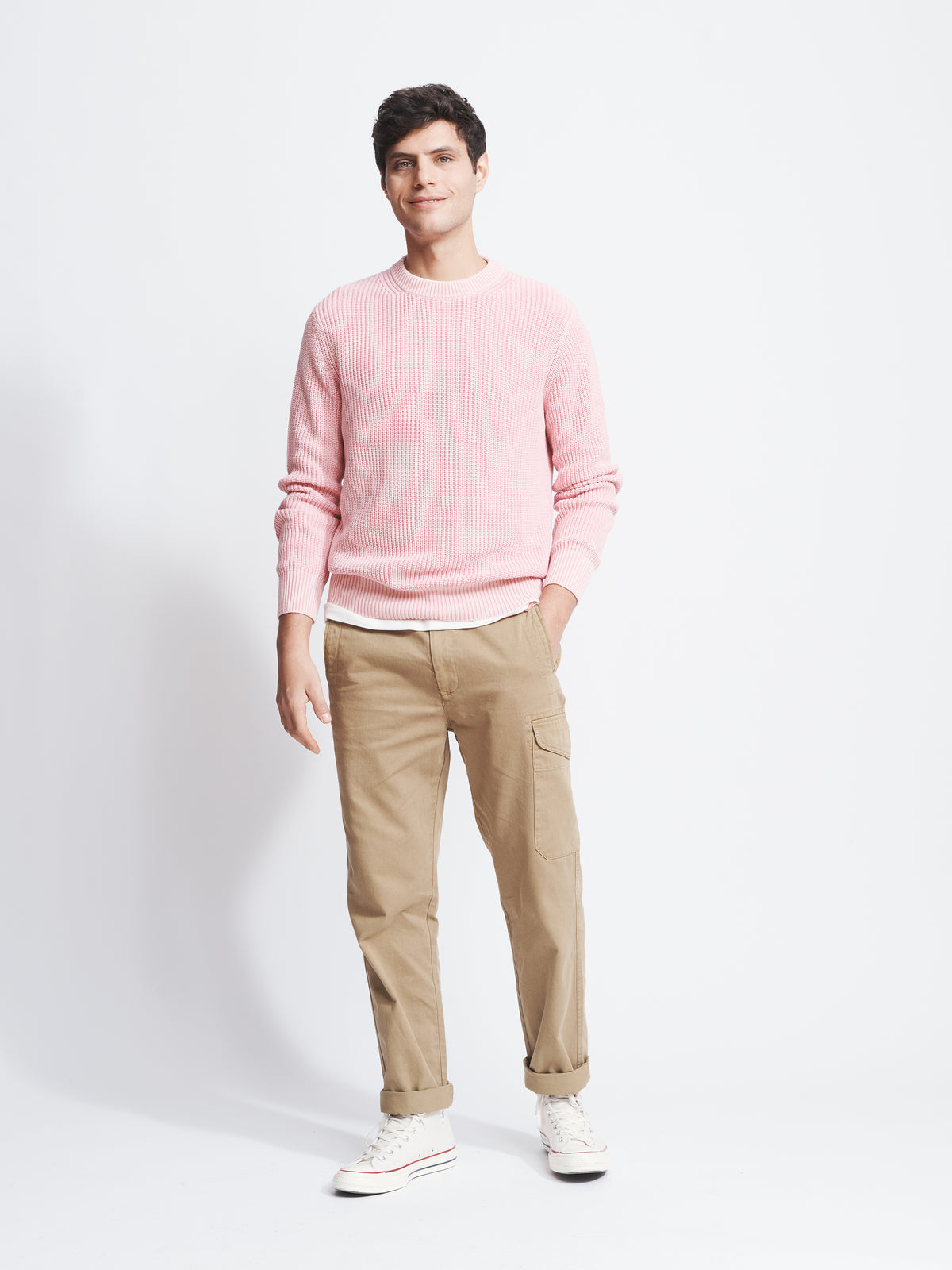 Aubin Dusky Pink Martin Ribbed Crew | Crew Neck