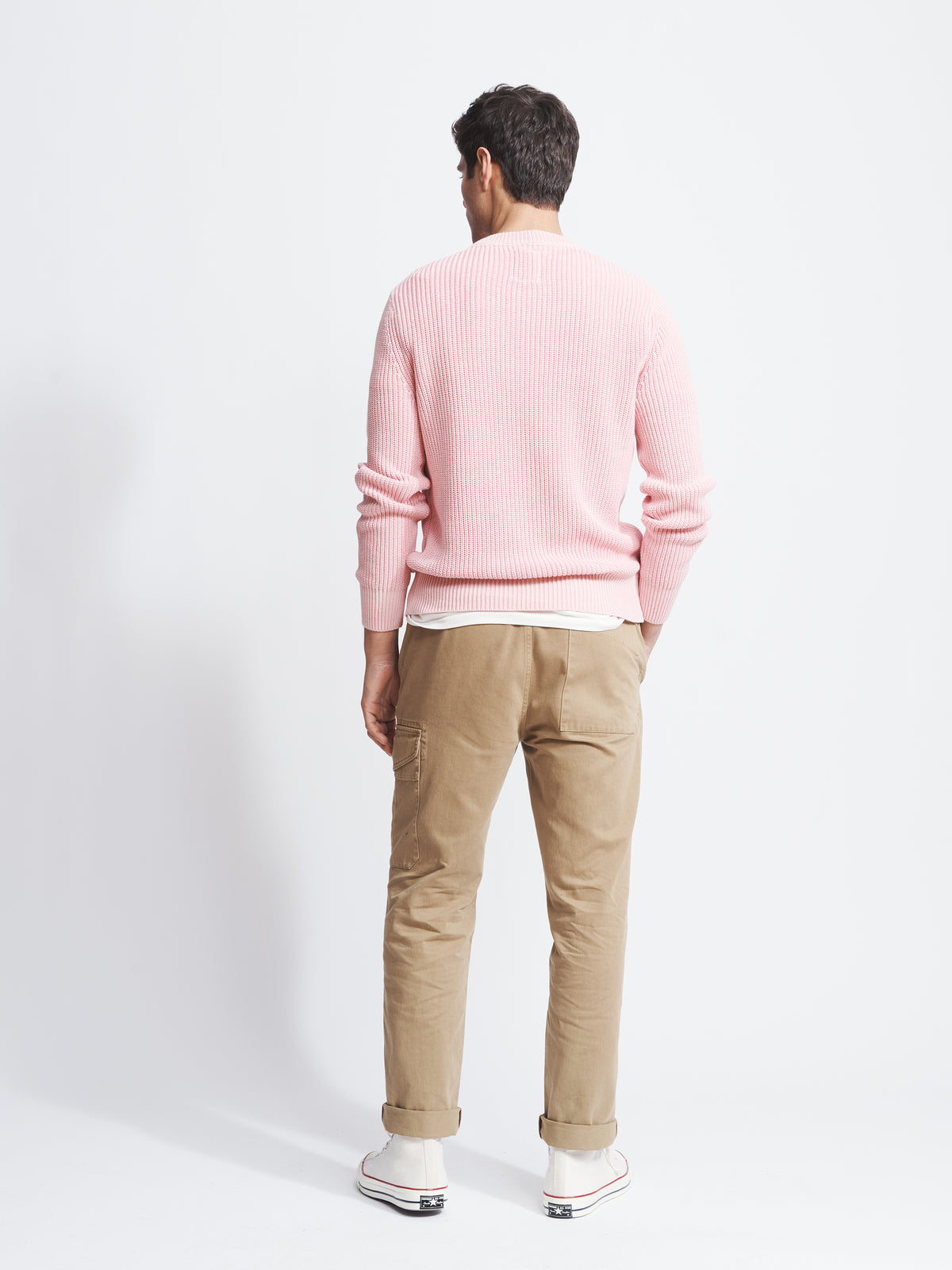 Aubin Dusky Pink Martin Ribbed Crew | Crew Neck