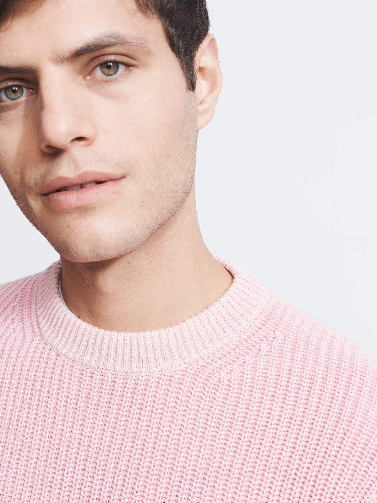 Aubin Dusky Pink Martin Ribbed Crew | Crew Neck