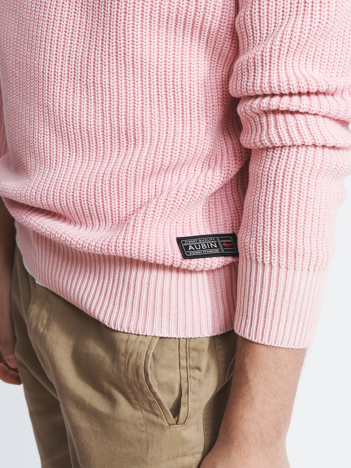 Aubin Dusky Pink Martin Ribbed Crew | Crew Neck
